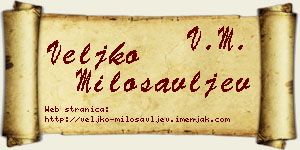 Veljko Milosavljev vizit kartica